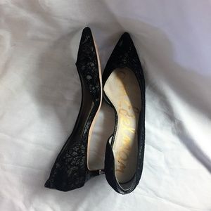 Black Lace Sam Edelman Linda Half d'Orsay  pumps